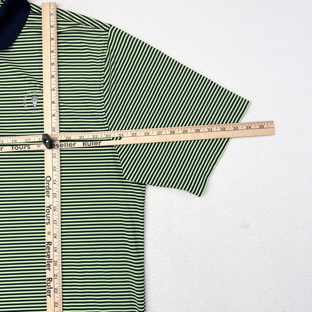 Greenwich Country Club Golf Polo Shirt Mens Size XL Green Blue Striped FootJoy - Picture 8 of 9